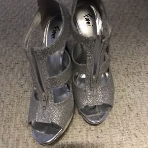 prom silver heels